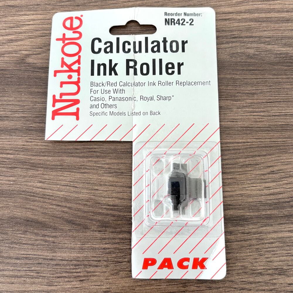 NuKote Calculator Ink Roller - Casio Panasonic Royal Sharp - Black/Red